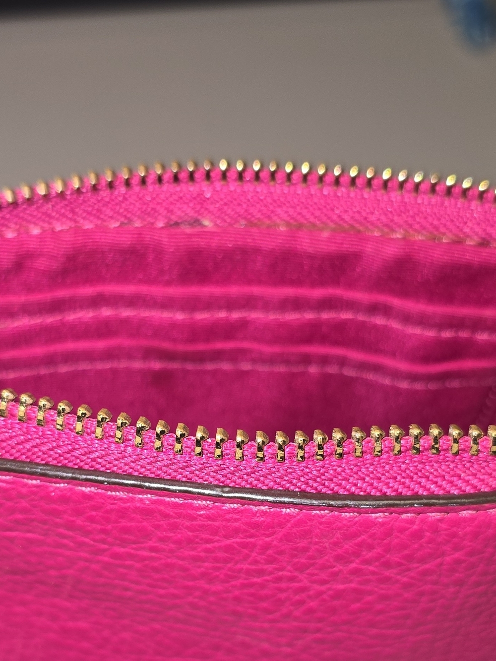 Coach Pink Fuchsia Pebbled Leather Mini Shoulder Bag Gold Chain F53340 - Picture 14 of 16